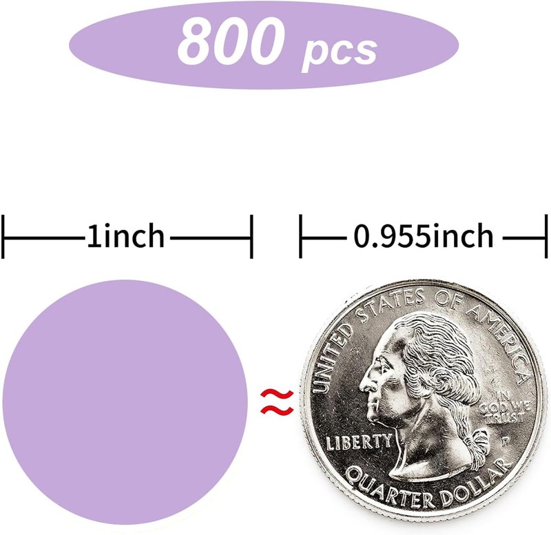 starboling 800Pcs 1 Inch Light Purple Round Color Coding,Dot Stickers Labels,Can Writing for Office,Student Classroom and Other Scenarios - Image 2